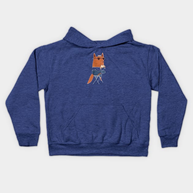 Foxy Pizza Vintage Style Print Soft Cotton Kids Hoodie by LGull2018